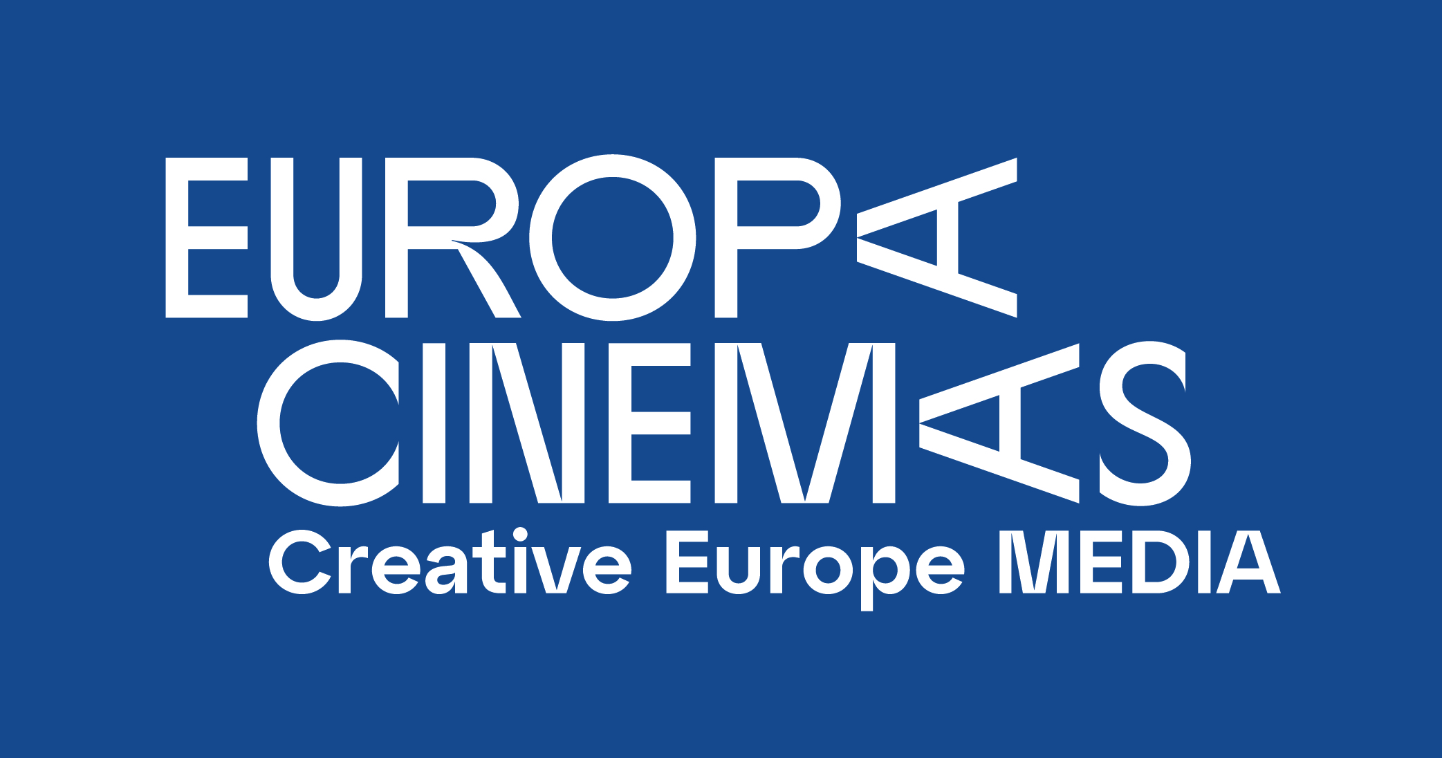 EUROPACINEMASCREATIVE Logo White Blue Background
